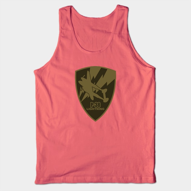 P-38 Lightning Patch Tank Top by Tailgunnerstudios